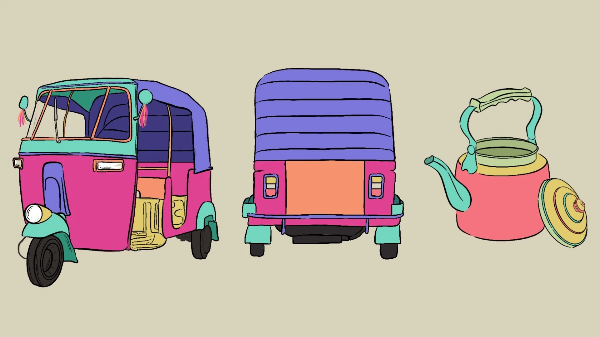 Rajasthani illustrations / Finished colour study